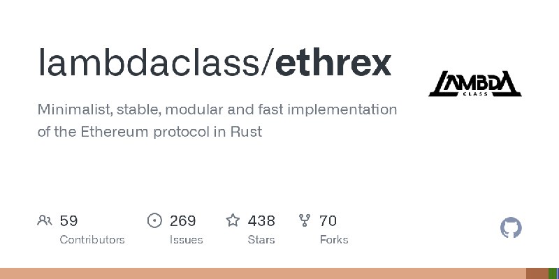 GitHub - lambdaclass/ethrex: Minimalist, stable, modular and fast implementation of the Ethereum protocol in Rust