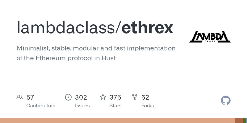 GitHub - lambdaclass/ethrex: Minimalist, stable, modular and fast implementation of the Ethereum protocol in Rust