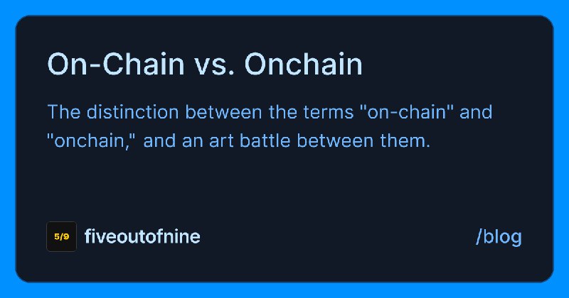 On-Chain vs. Onchain