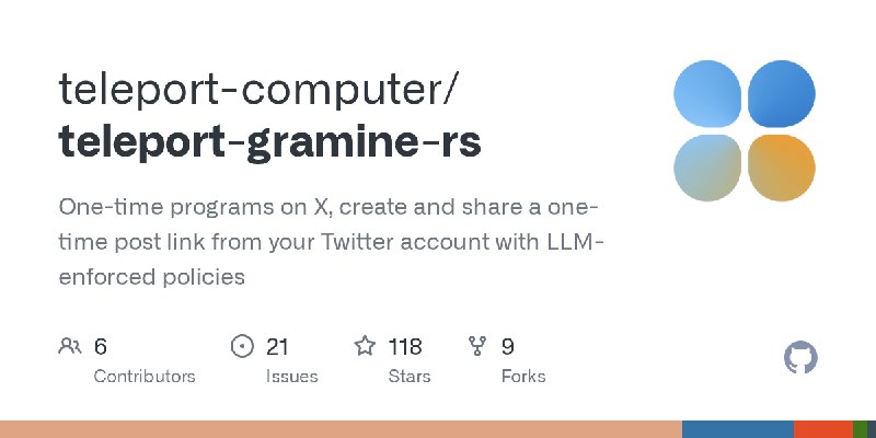 GitHub - teleport-computer/teleport-gramine-rs: One-time programs on X, create and share a one-time post link from your Twitter…