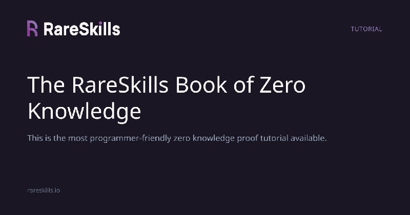 The RareSkills Book of Zero Knowledge | RareSkills