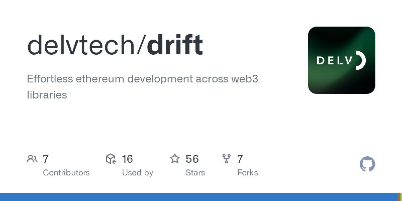 GitHub - delvtech/drift: Effortless ethereum development across web3 libraries