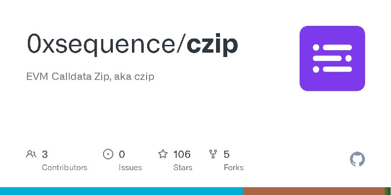 GitHub - 0xsequence/czip: EVM Calldata Zip, aka czip