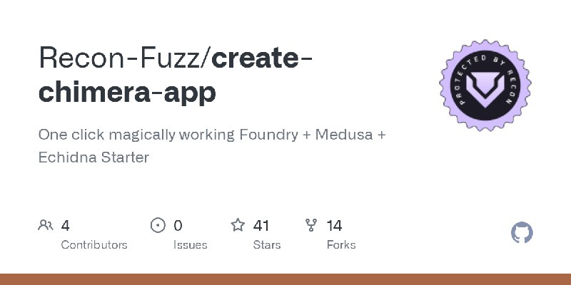 GitHub - Recon-Fuzz/create-chimera-app: One click magically working Foundry + Medusa + Echidna Starter