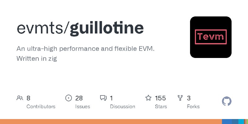 GitHub - evmts/guillotine: An ultra-high performance and flexible EVM. Written in zig