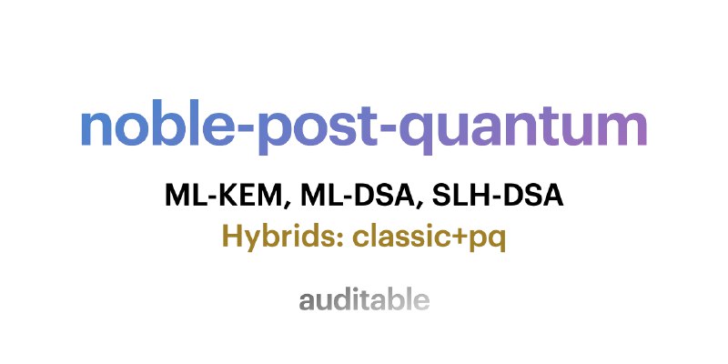 GitHub - paulmillr/noble-post-quantum: Auditable & minimal JS implementation of public-key post-quantum cryptography