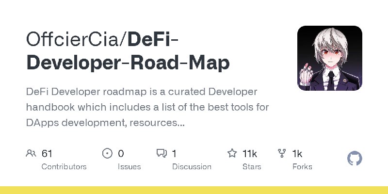 GitHub - OffcierCia/DeFi-Developer-Road-Map: DeFi Developer roadmap is a curated Developer handbook which includes a list of the…